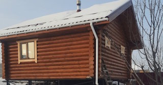 Баня из оцилиндрованного бревна под ключ в Лесозаводске - от 136643 рублей